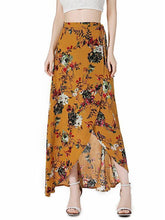 Load image into Gallery viewer, Flower High Waist Split Beach Maxi Skirt