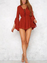 Load image into Gallery viewer, Summer Bohemian Wave Point V-Neck Print Jumpsuit