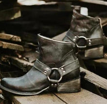 Load image into Gallery viewer, Women Pu Booties Casual Zipper Low Heel Ankle Boots