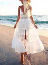 Load image into Gallery viewer, Spaghetti Strap Lace Splice Beach Maxi Dress