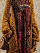 Load image into Gallery viewer, Casual Solid Color Knitted Long Cardigan