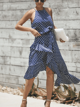 Load image into Gallery viewer, 3 Colors Summer Fashion Wave Point Lace Irregular Midi Dress