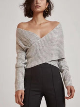 Load image into Gallery viewer, Autumn Sexy Cross V-Neck Sweater