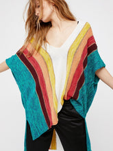 Load image into Gallery viewer, Rainbow Strips Loose Knitting Hollow Beach Blouses Bikinis