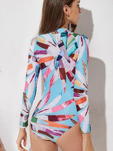 Load image into Gallery viewer, Sexy Connected Women Swimming Suit Hot Spring Floral Long Sleeve Slim Surfing Diving Suit Swimming Suit