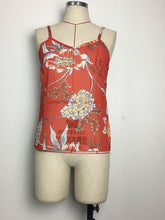 Load image into Gallery viewer, Spaghetti Neck Red Floral-Print Vest T-Shirt Tops