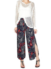 Load image into Gallery viewer, Pretty Chiffon Floral Split-side Wide Leg Long Pant