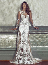 Load image into Gallery viewer, Sexy Lace Emboridered Hollow Round-neck Floor Maxi Dress