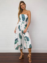Load image into Gallery viewer, Leaves Printed Backless Off-the-shoulder Long Jumpsuits