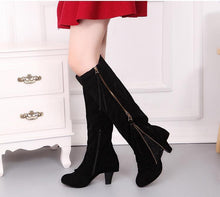 Load image into Gallery viewer, Zipper Tassels High Heels Boots Shoe
