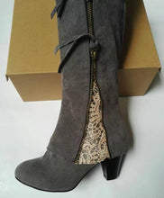 Load image into Gallery viewer, Zipper Tassels High Heels Boots Shoe