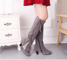 Load image into Gallery viewer, Zipper Tassels High Heels Boots Shoe