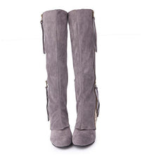 Load image into Gallery viewer, Zipper Tassels High Heels Boots Shoe