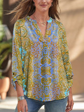 Load image into Gallery viewer, Floral Print Top Sexy V-neck Long Sleeve Loose Casual Women Street Autumn Top