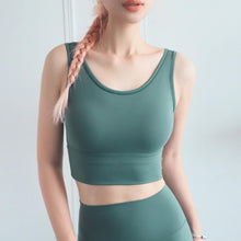 Load image into Gallery viewer, Seamless Sports Bra Top Fitness Women Racerback Running Crop Tops Pink Workout Padded Yoga Bra High Impact Activewear