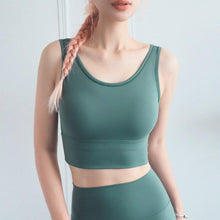 Load image into Gallery viewer, Seamless Sports Bra Top Fitness Women Racerback Running Crop Tops Pink Workout Padded Yoga Bra High Impact Activewear