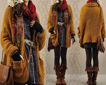 Load image into Gallery viewer, Casual Solid Color Knitted Long Cardigan