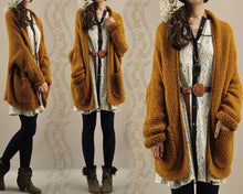 Load image into Gallery viewer, Casual Solid Color Knitted Long Cardigan
