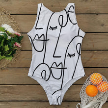 Load image into Gallery viewer, Swimsuit One-piece Bikini Personality Abstract Printed Swimsuit Female Sleeveless Monokini