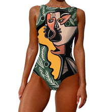 Load image into Gallery viewer, Swimsuit One-piece Bikini Personality Abstract Printed Swimsuit Female Sleeveless Monokini