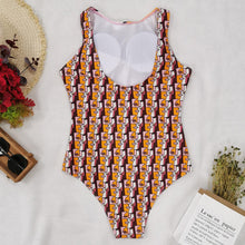 Load image into Gallery viewer, Swimsuit One-piece Bikini Personality Abstract Printed Swimsuit Female Sleeveless Monokini