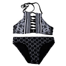 Load image into Gallery viewer, New Black and White Color Matching Retro Pattern Sexy Swimsuit Bikini