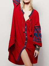 Load image into Gallery viewer, National Style Inwrought Floral-Print Deep V Neck Loose Bohemia Dress