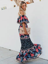 Load image into Gallery viewer, Floral Off Shoulder Beach Maxi Dress