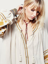 Load image into Gallery viewer, National Style Inwrought Floral-Print Deep V Neck Loose Bohemia Dress