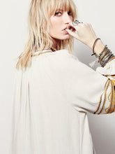 Load image into Gallery viewer, National Style Inwrought Floral-Print Deep V Neck Loose Bohemia Dress