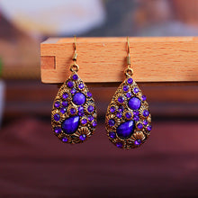 Load image into Gallery viewer, Creative Water Drop Gem Inlaid  Ancient National Style Earrings
