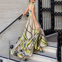 Load image into Gallery viewer, Spring summer new print halter strap print irregular Bohemian women's dress