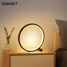 Load image into Gallery viewer, 25CM LED Table Lamp Bedroom Circular Desk Lamps For Living Room Black/White Dimmable Bedside Lamp Round Night Light Decoration