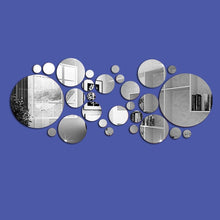 Load image into Gallery viewer, 26/24pcs 3D Mirror Wall Sticker Round Mirror DIY TV Background Room Stickers Wall Decor bedroom Bathroom Home Decoration mirror