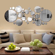 Load image into Gallery viewer, 26/24pcs 3D Mirror Wall Sticker Round Mirror DIY TV Background Room Stickers Wall Decor bedroom Bathroom Home Decoration mirror