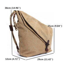 Load image into Gallery viewer, Ekphero Women Vintage Messenger Bag Genuine Leather Canvas Crossbody Bag Tribal Rucksack