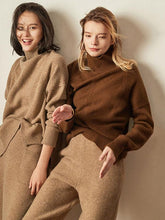 Load image into Gallery viewer, Casual Knitting Solid Color High-neck Sweater Tops