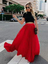 Load image into Gallery viewer, Solid Color High Waist Pleated Long Maxi Skirt