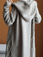 Load image into Gallery viewer, Long Hooded Cardigans Open Front Knitted Sweaters Outwear