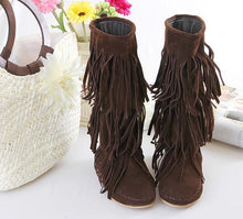 Load image into Gallery viewer, Flat tassels casual women s shoes in the tube female boots large size 40-43 yards