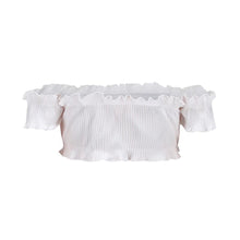 Load image into Gallery viewer, Off shoulder Short-sleeved chest wrapped spring chest fungus thread stretch top vest 9 colors