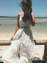 Load image into Gallery viewer, Spaghetti Strap Lace Splice Beach Maxi Dress