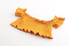 Load image into Gallery viewer, Off shoulder Short-sleeved chest wrapped spring chest fungus thread stretch top vest 9 colors