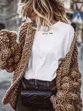 Load image into Gallery viewer, Knit Hollow Long Sleeve Cardigan Outwear Sweater