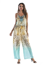 Load image into Gallery viewer, 5 pattern Wide-leg pants sexy halter V-neck lady print panties chiffon Rompers