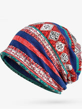 Load image into Gallery viewer, Baggy Slouchy Four Seasons Cotton Geometric Pattern Adult Hat Infinity Scarf