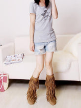Load image into Gallery viewer, Flat tassels casual women s shoes in the tube female boots large size 40-43 yards