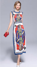 Load image into Gallery viewer, New Stylish Slim fit Split Hem Poker Printing Vest Dress