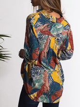 Load image into Gallery viewer, Casual V-Neck Floral Print Long Sleeve Mid-Length Blouse
