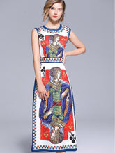 Load image into Gallery viewer, New Stylish Slim fit Split Hem Poker Printing Vest Dress